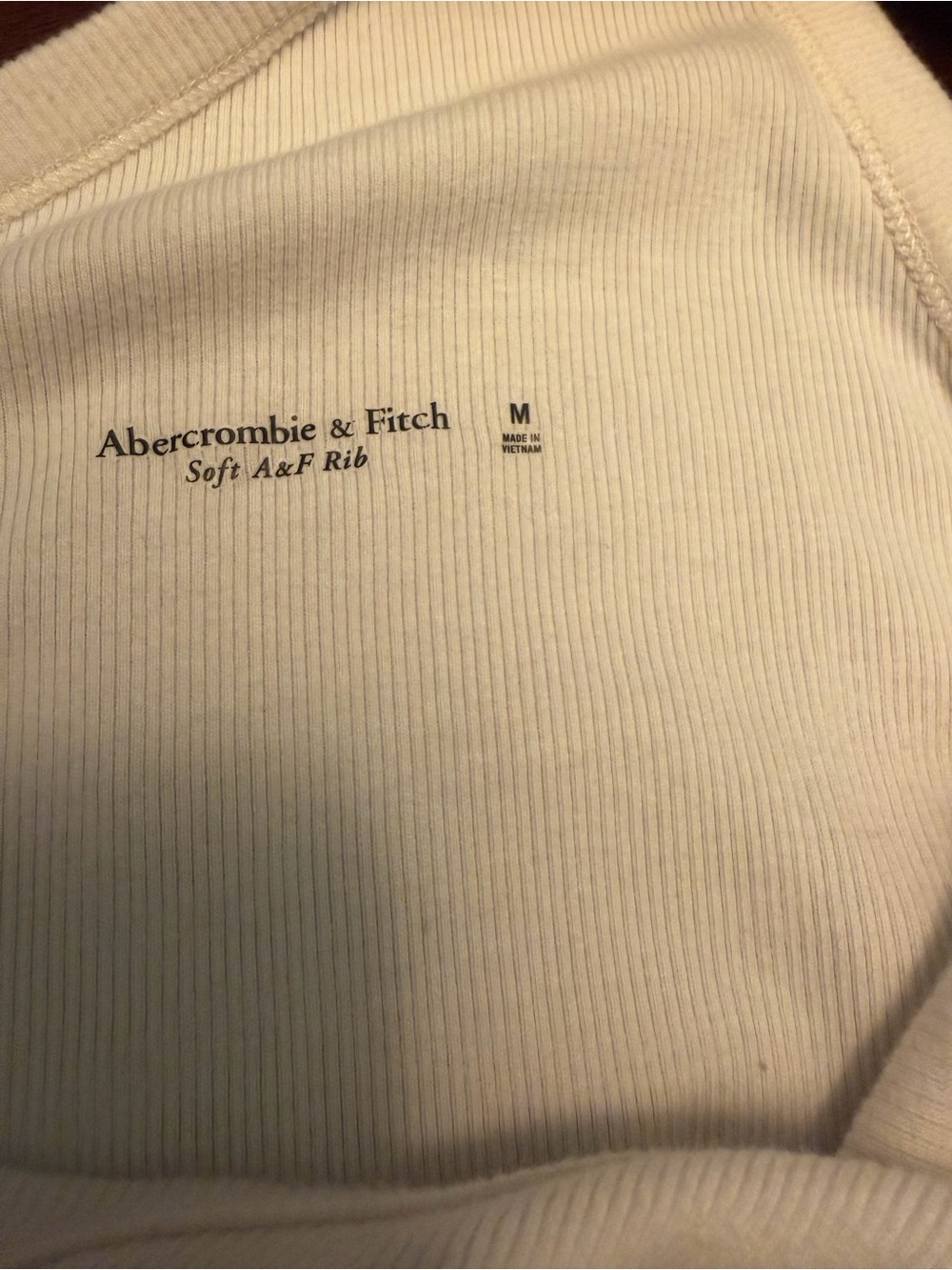 Abercrombie & Fitch One-Shoulder Ribbed Tank Top in Cream White - Picture 4 of 4